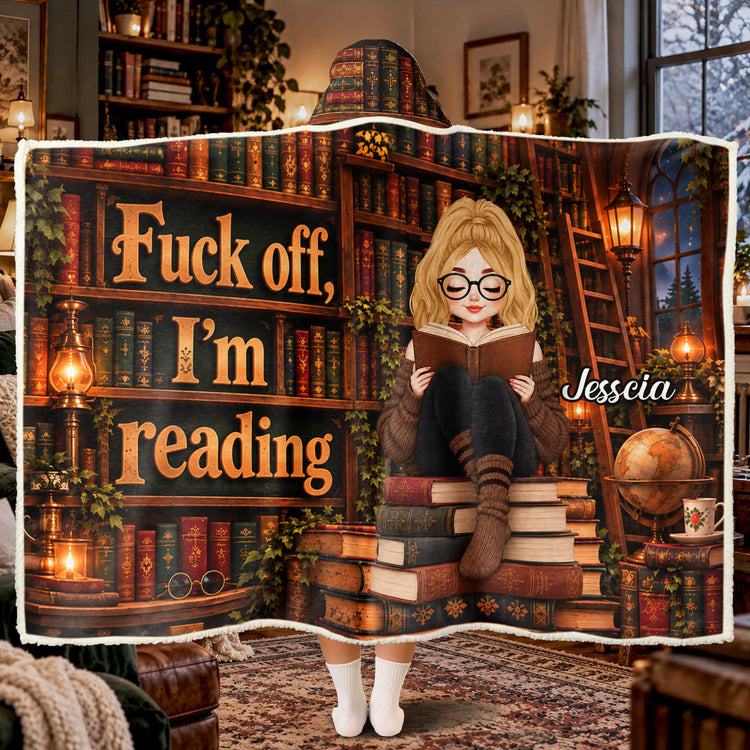 Just A Girl Who Loves Reading Books - Personalized Blanket 3