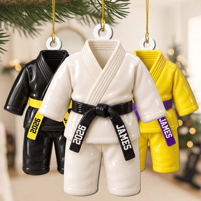 Karate Kid - Custom Name Belt & Name - 3D Printed - Personalized Ornament