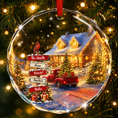 Family Christmas Custom Name Sign - Personalized Ornament