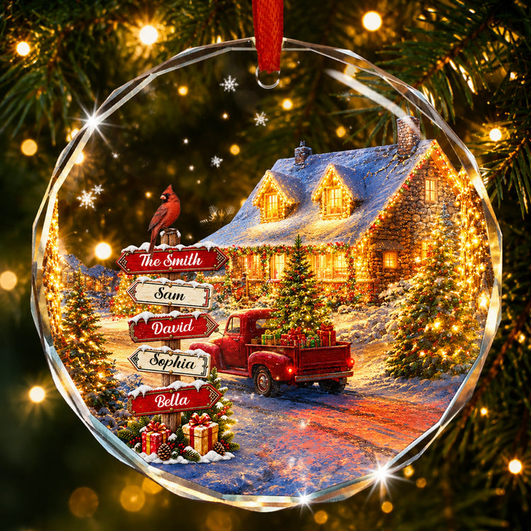 Family Christmas Custom Name Sign - Personalized Ornament 1