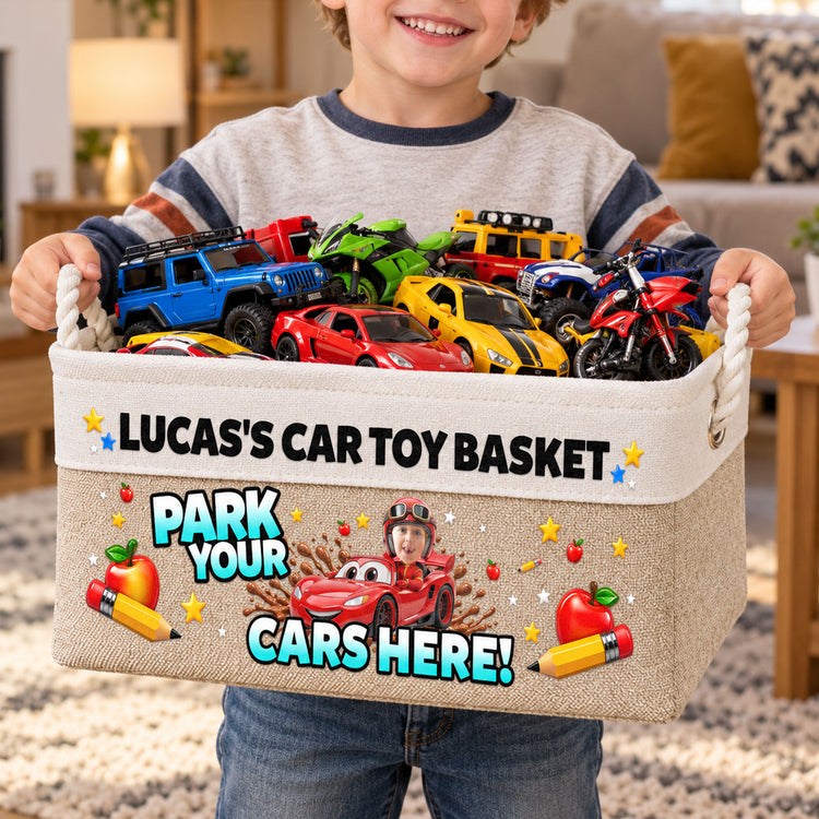 Kid Car Toy Room Decor - Personalized Storage Basket 2