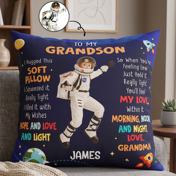 Kid Cartoon Character Hug This Gift - Personalized Pillow 1