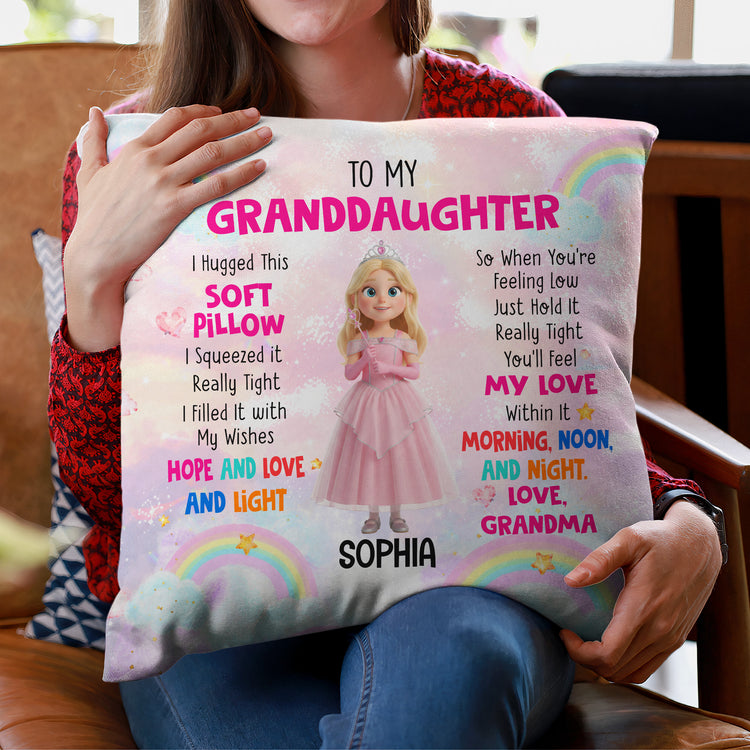 Kid Cartoon Character Hug This Gift - Personalized Pillow 2