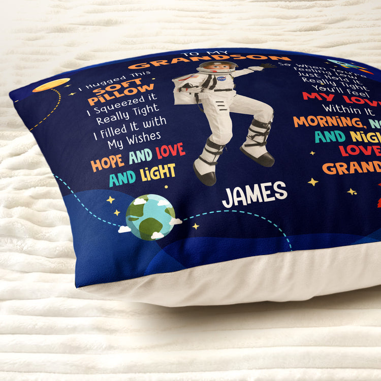 Kid Cartoon Character Hug This Gift - Personalized Pillow 3