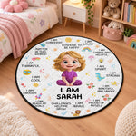 Kid Cartoon Positive Affirmation - Personalized Quilted Mat 1
