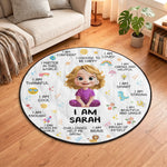Kid Cartoon Positive Affirmation - Personalized Quilted Mat 2