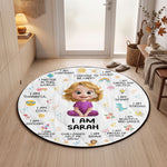 Kid Cartoon Positive Affirmation - Personalized Quilted Mat 3