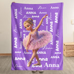 Kid Cartoon Style Custom Name - Personalized Blanket 1