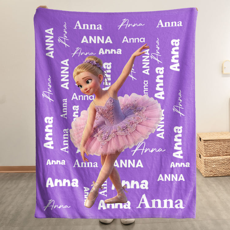 Kid Cartoon Style Custom Name - Personalized Blanket 1