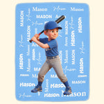 Kid Cartoon Style Custom Name - Personalized Blanket 2