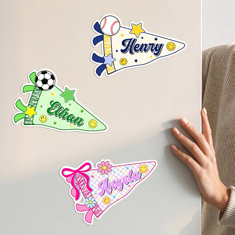 Kid Custom Name Pennant Locker - Personalized Magnet 2