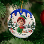 Kid Custom Photo Cartoon Portrait Christmas Heart - Personalized Ornament 4