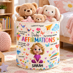 Kid Daily Affirmation Room Decor - Personalized Basket 1