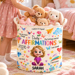 Kid Daily Affirmation Room Decor - Personalized Basket 2