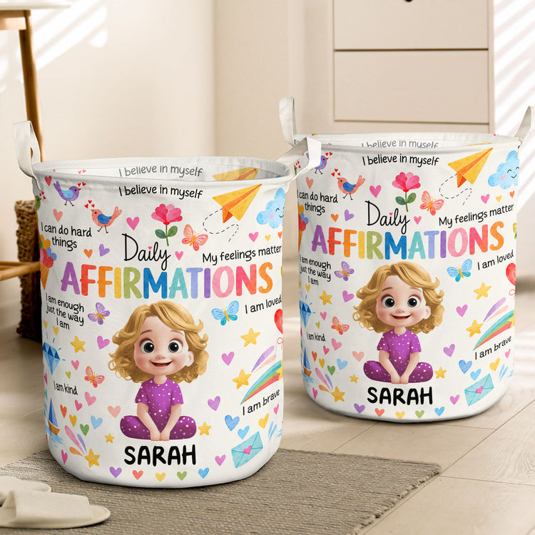 Kid Daily Affirmation Room Decor - Personalized Basket 4
