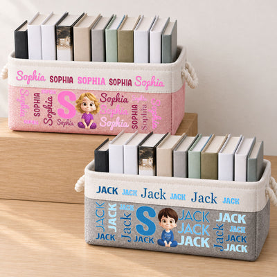 Kid Name Pattern - Personalized Storage Basket