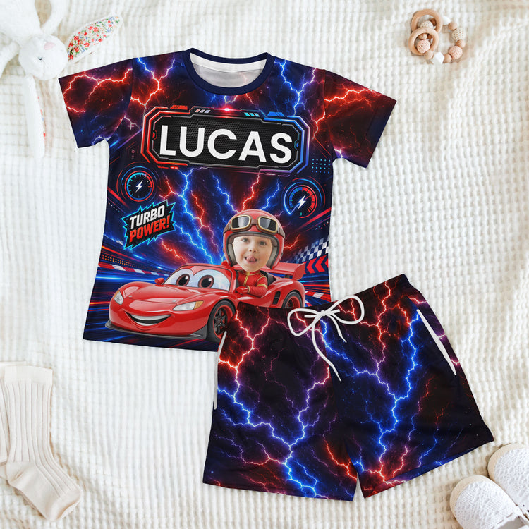 Kid Racing Custom Photo - Personalized Kids Clothing Set 2