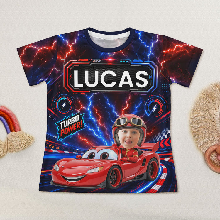 Kid Racing Custom Photo - Personalized Kids Clothing Set 3