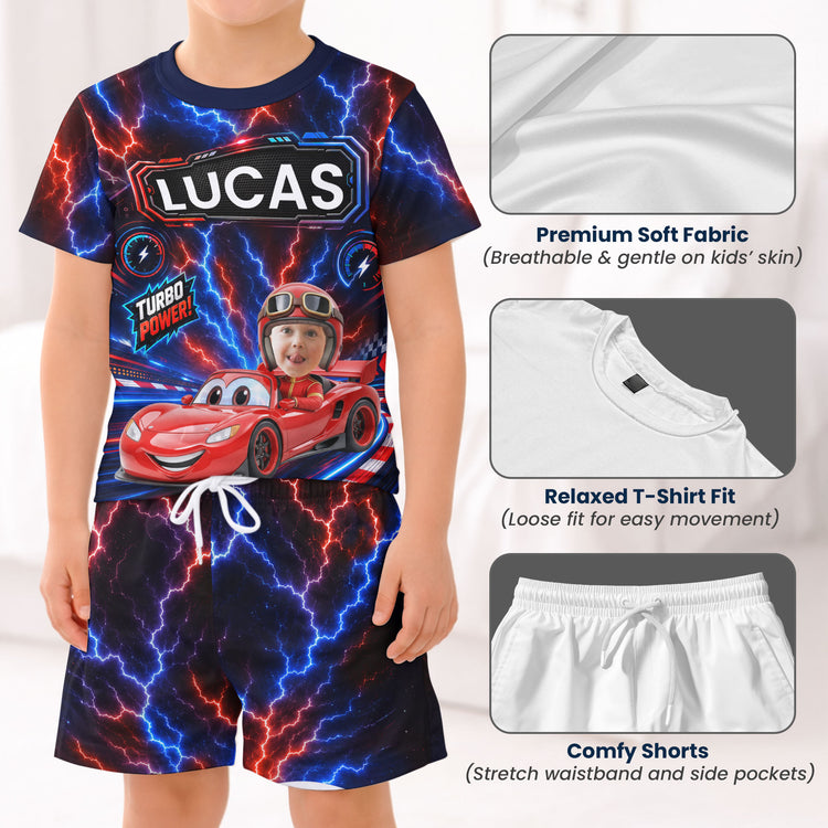 Kid Racing Custom Photo - Personalized Kids Clothing Set 5