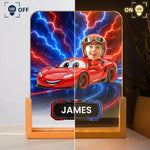 Kid Racing Custom Photo - Personalized Night Light 3