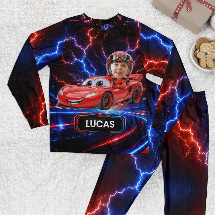Kid Racing Custom Photo - Personalized Pyjamas 1