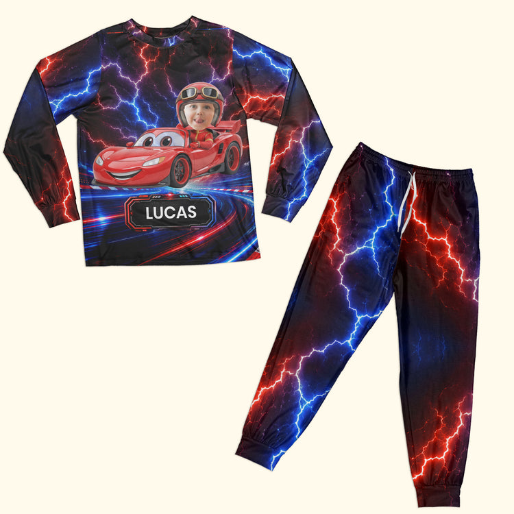Kid Racing Custom Photo - Personalized Pyjamas 2