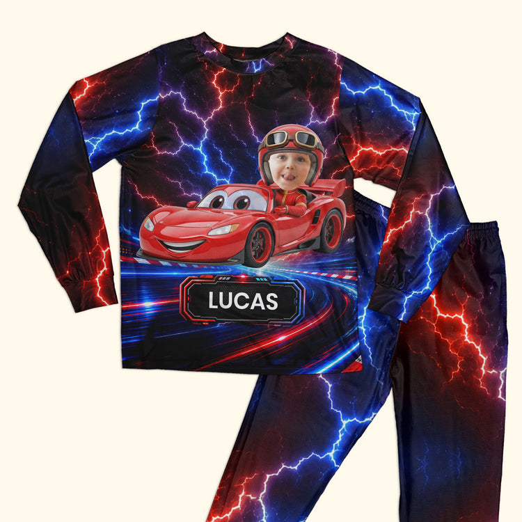 Kid Racing Custom Photo - Personalized Pyjamas 3