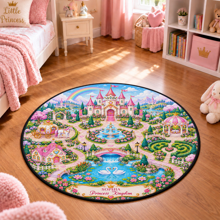 Kids Girl Theme Room Decor - Personalized Quilted Mat 2