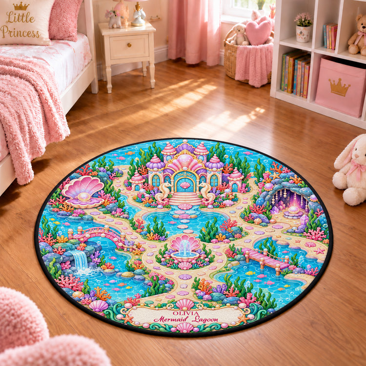 Kids Girl Theme Room Decor - Personalized Quilted Mat 3