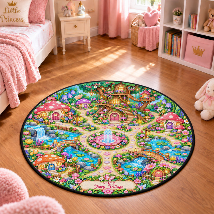 Kids Girl Theme Room Decor - Personalized Quilted Mat 5