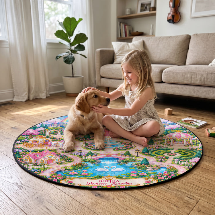 Kids Girl Theme Room Decor - Personalized Quilted Mat 7