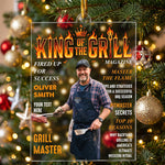 King Of The Grill Magazine Gift For Grill Master - Personalized Ornament 1