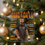 King Of The Grill Magazine Gift For Grill Master - Personalized Ornament 2