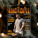 King Of The Grill Magazine Gift For Grill Master - Personalized Ornament 3