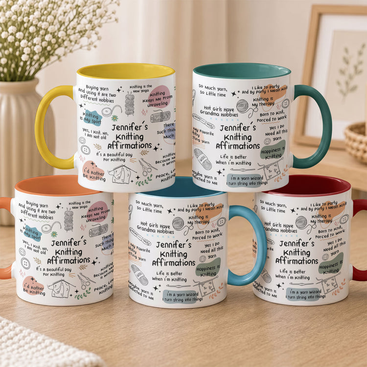 Knitting Affirmation Mug - Gift For Knitting Lover - Personalized Mug 1