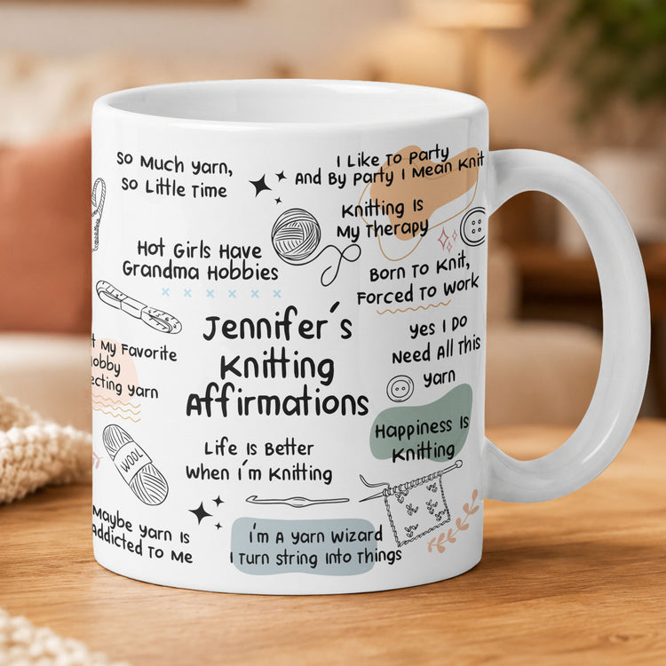 Knitting Affirmation Mug - Gift For Knitting Lover - Personalized Mug 2
