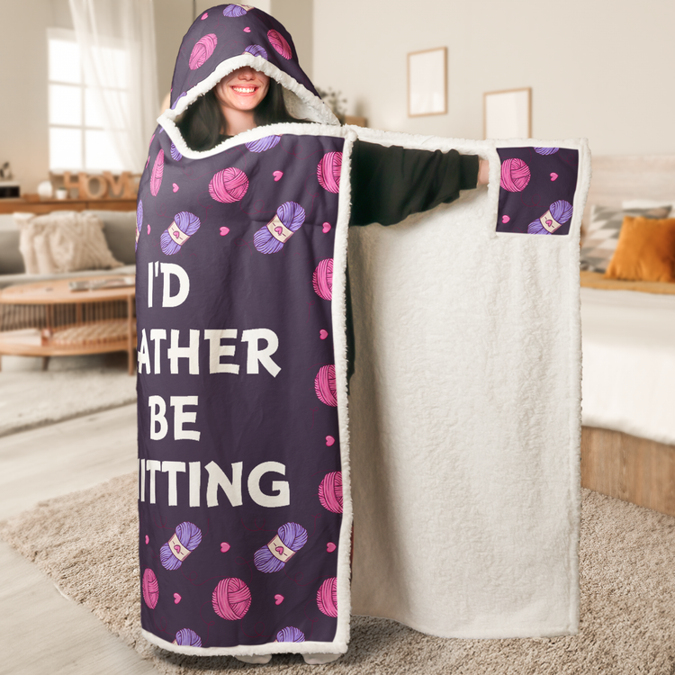 Knitting Funny Quote Gift For Knitting Lover - Personalized Blanket 2