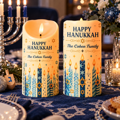 Led Candle Lights For Hanukkah Decoration - Personalized Candle