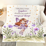 Like Fairy Wings, Little Girls' Dreams Are Made Of Magical Things - Personalized Blanket 3