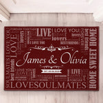 Live Love Home Sweet Home Custom Name Couple New Home Christmas Gift - Personalized Doormat 1