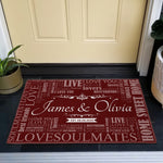 Live Love Home Sweet Home Custom Name Couple New Home Christmas Gift - Personalized Doormat 2