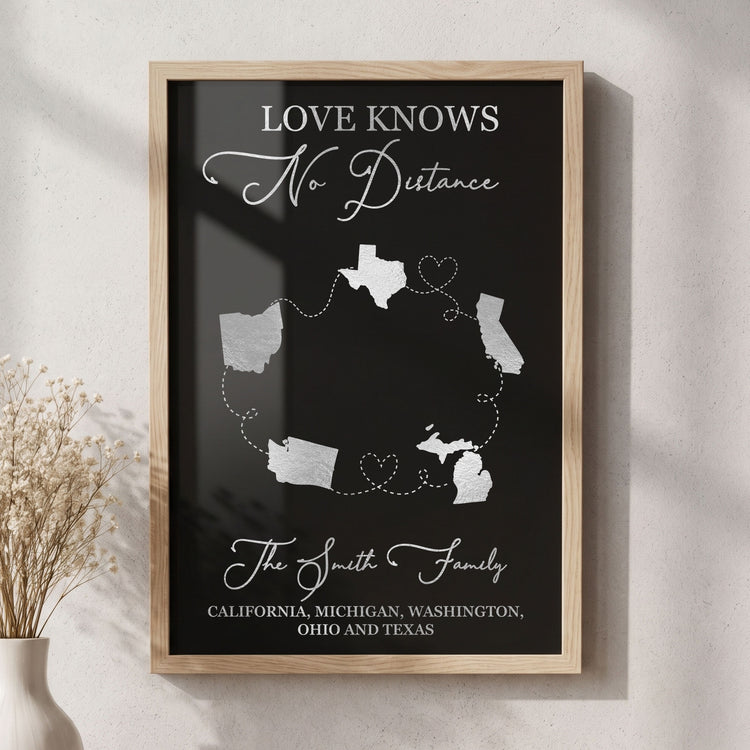 Long Distance Always Under The Same Style Foil Printed Wall Art - Personalized Poster 3