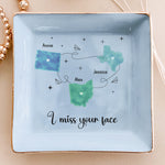 Long Distance Gift For Best Friends, Bff, Sisters - Personalized Jewelry Dish 2