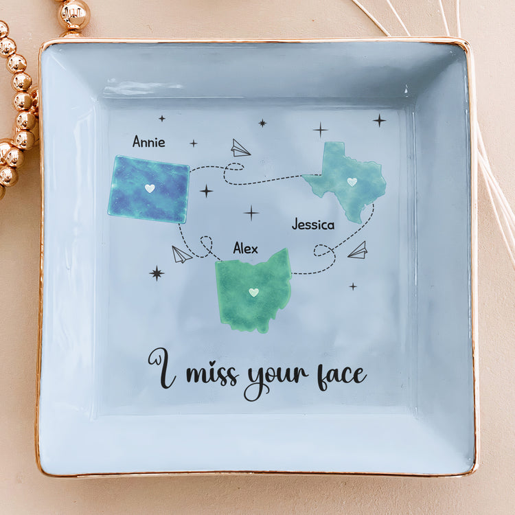Long Distance Gift For Best Friends, Bff, Sisters - Personalized Jewelry Dish 2
