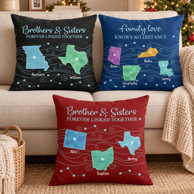 Long Distance Gift For Sisters, Family, Brothers - Personalized Pillow