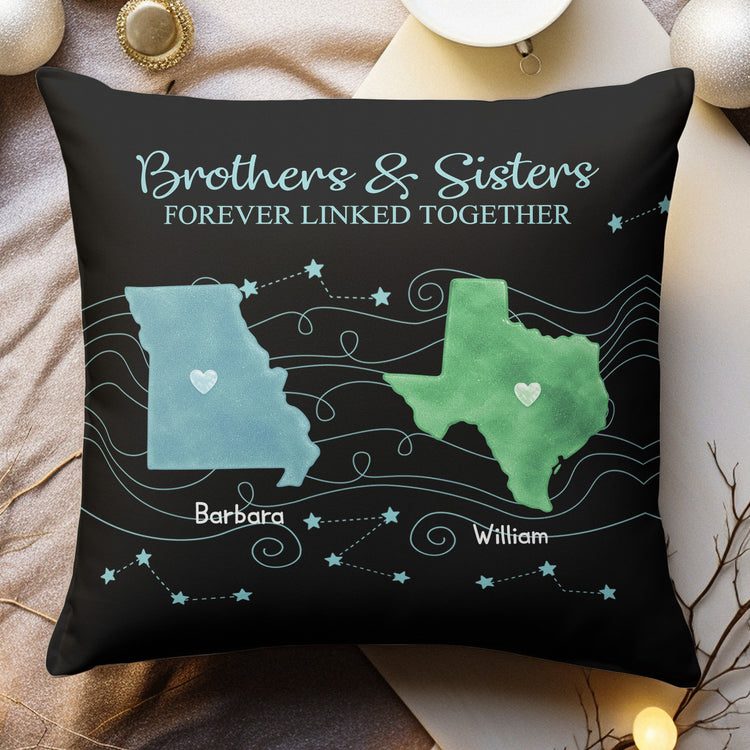 Long Distance Gift For Sisters, Family, Brothers - Personalized Pillow 2