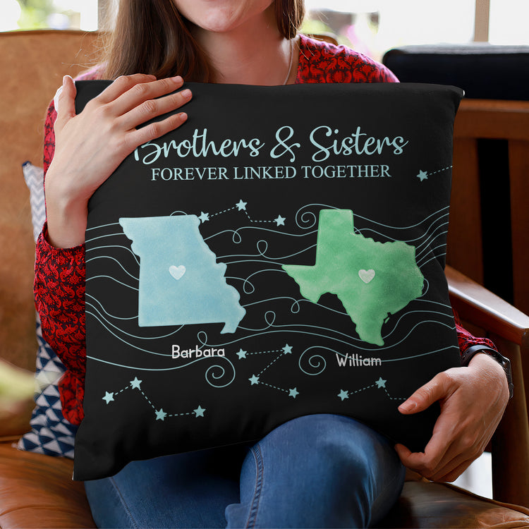 Long Distance Gift For Sisters, Family, Brothers - Personalized Pillow 3