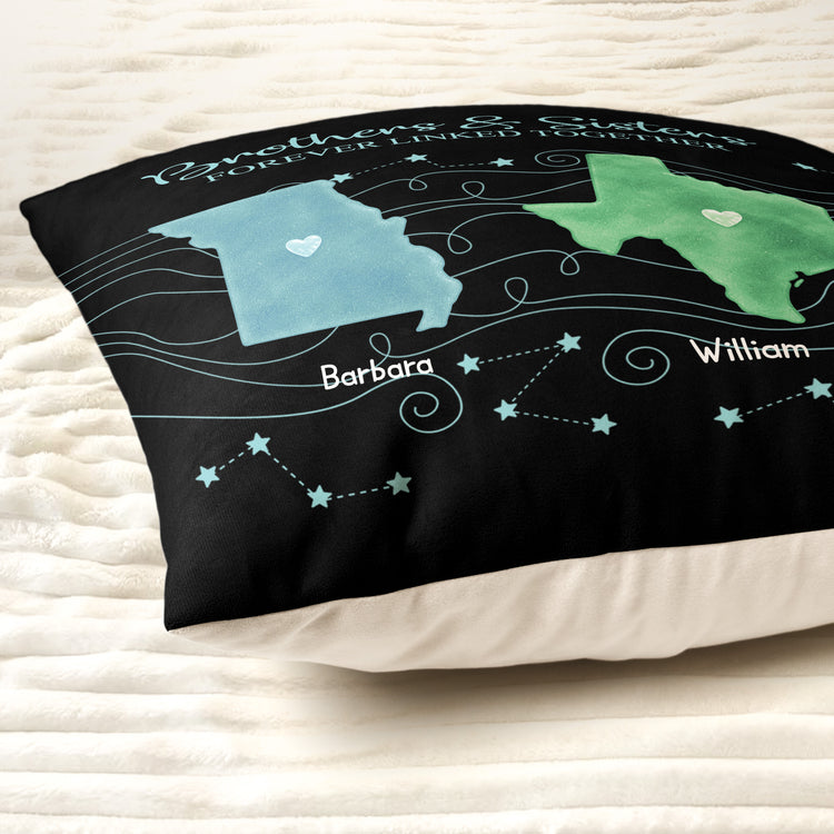 Long Distance Gift For Sisters, Family, Brothers - Personalized Pillow 4