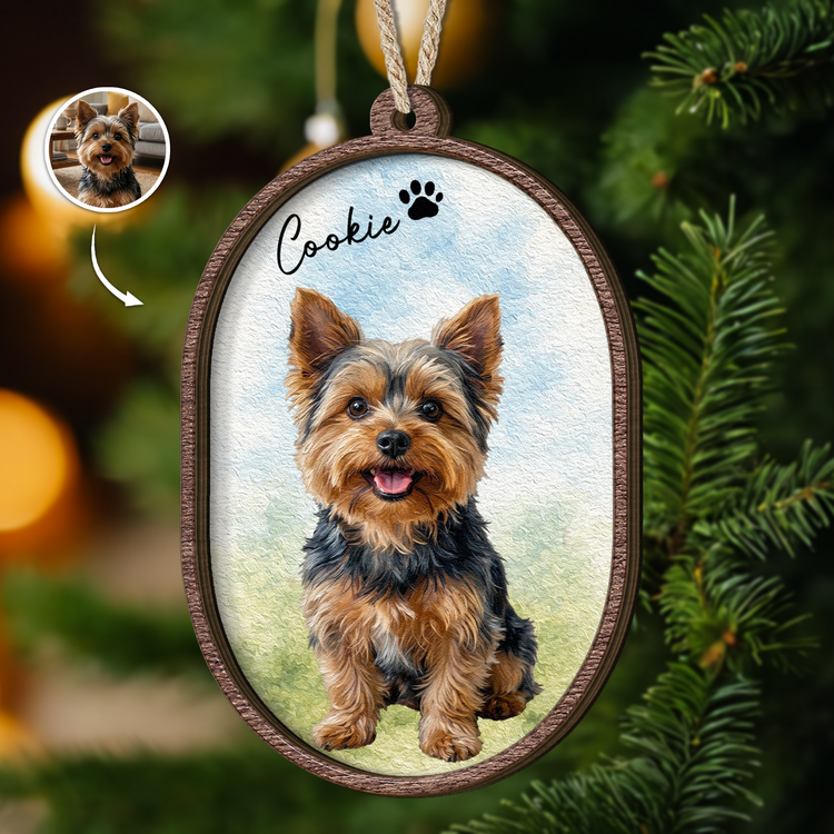 Loss Of Pet Gifts Custom Photo Oil Painting - Personalized Ornament 1