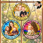 Love You Mom, Grandma Gifts For Her Mother's Day Christmas Gifts - Personalized Window Hanging Suncatcher 1